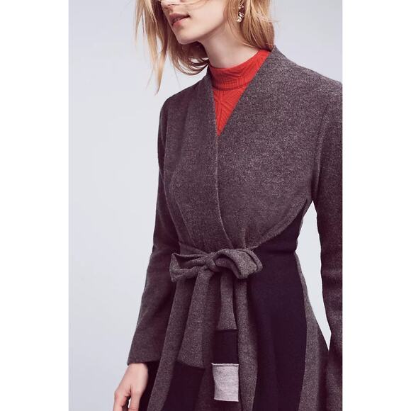 Anthropologie Cozy Minimalist Rosie Niera Denisse 100% Boiled Wool Navy Jacket S - Picture 3 of 13